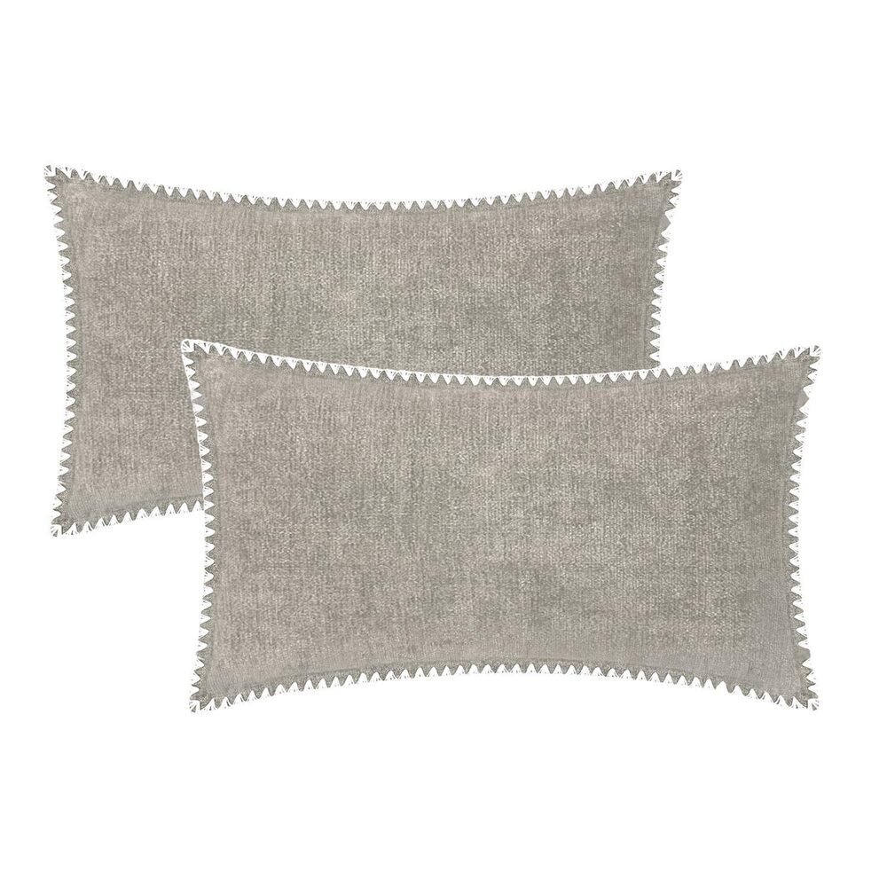 6120 Throw Pillow Covers 12x20 Inches - Taupe Chenille Pillow Covers